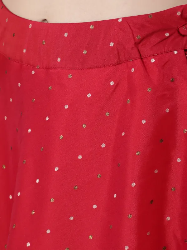 Red_Dobby_Woven_Designed_Lehenga_Choli_With_Dupatta
