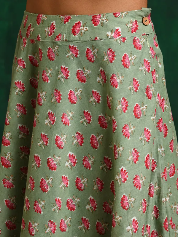 Sea_Green_Cotton_Floral_Print_Silk_&_Lehenga_Choli_With_Dupatta_For_Women