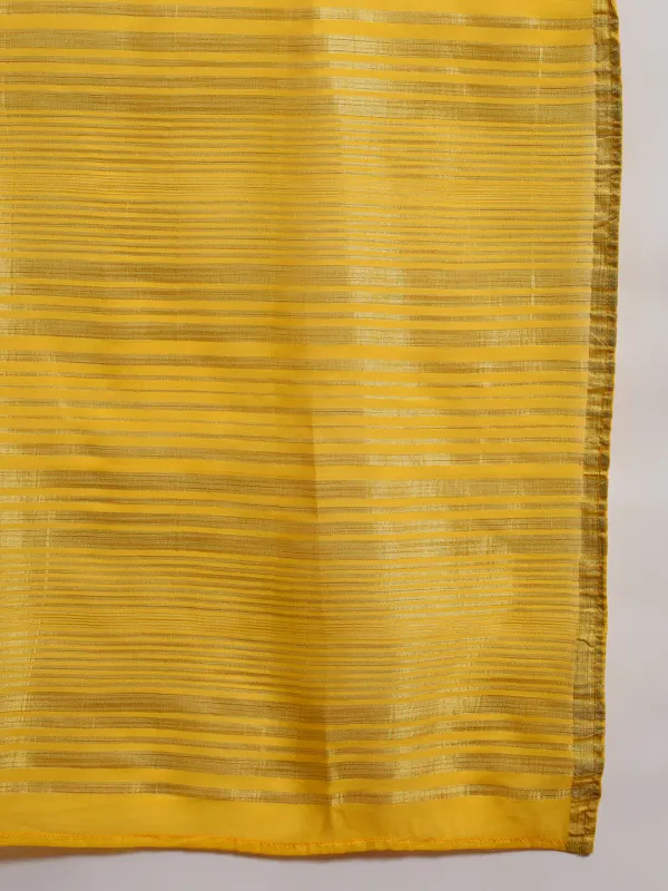 Yellow_Cotton_Chanderi_Checked_Lehenga_Choli_With_Dupatta_For_Women