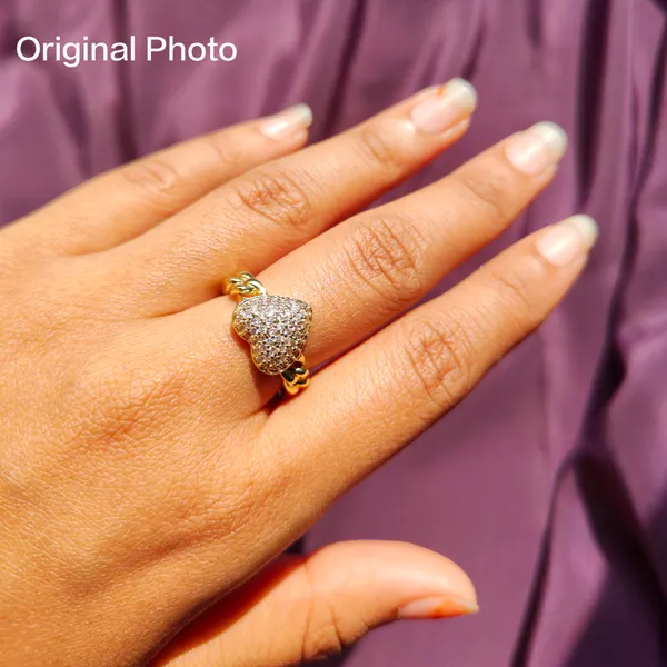 Pave_Heart_Cuban_Link_Adjustable_Ring_For_Women