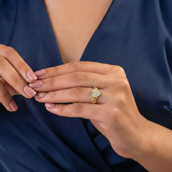Pave_Heart_Cuban_Link_Adjustable_Ring_For_Women