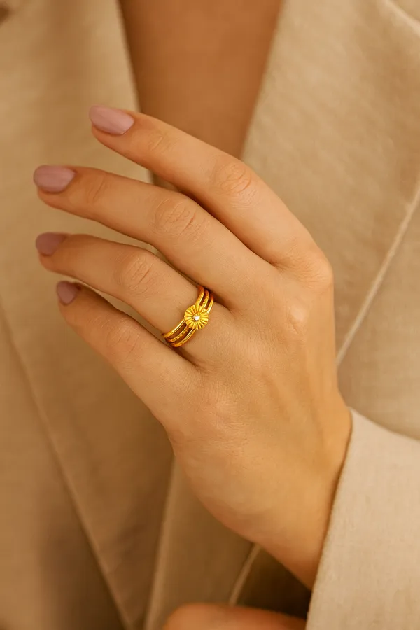 Daisy_Cluster_Adjustable_Ring_For_Women