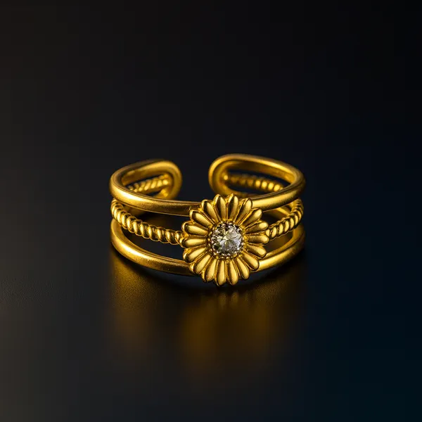 Daisy_Cluster_Adjustable_Ring_For_Women