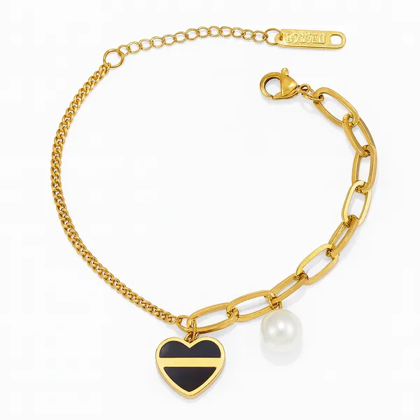 Black_Pearl__Charm_Adjustable_Chain_Bracelet_For_Women