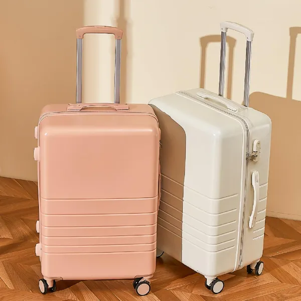 Beige_Polycarbonate_Hardside_Luggage_With_Usb_Port_For_Unisex