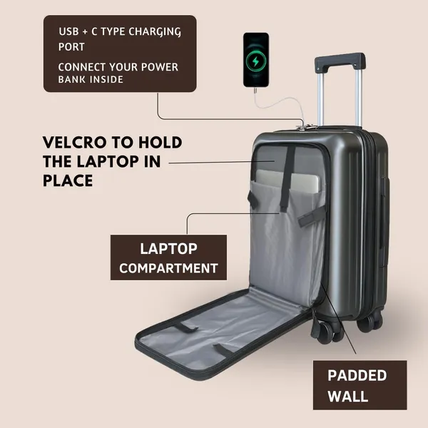 Grey_Polycarbonate_Cabin_Trolley_Bag_With_Laptop_Compartment_For_Unisex