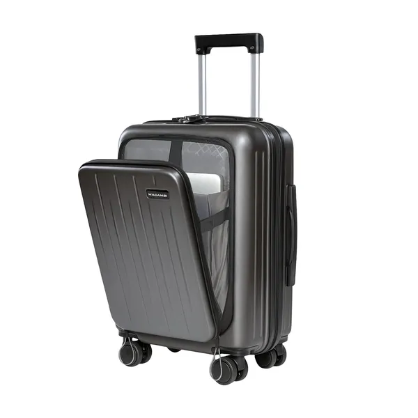 Grey_Polycarbonate_Cabin_Trolley_Bag_With_Laptop_Compartment_For_Unisex