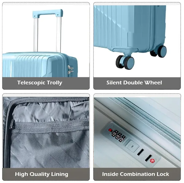 Blue_Polypropylene_Hard_Trolley_Suitcase_For_Unisex
