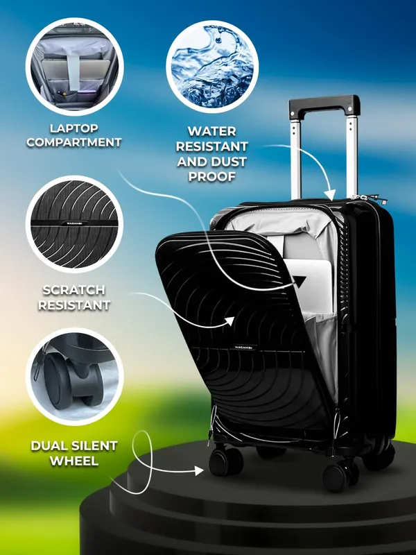 Black_Hard_Cabin_Trolley_Bag_For_Unisex
