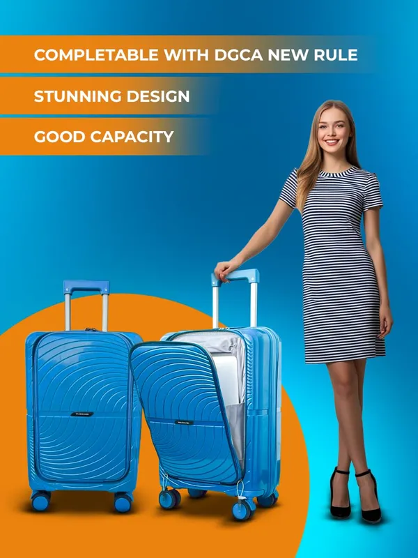 Blue_Hard_Cabin_Trolley_Bag_For_Unisex