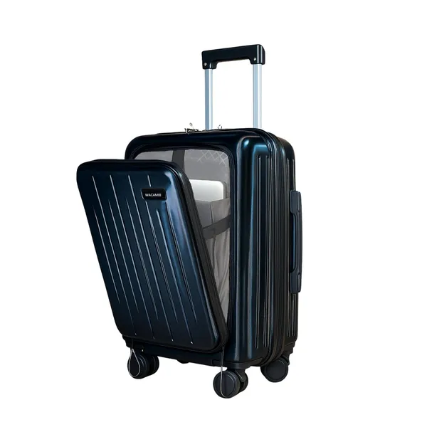 Blue_Polycarbonate_Cabin_Trolley_Bag_With_Laptop_Compartment_For_Unisex