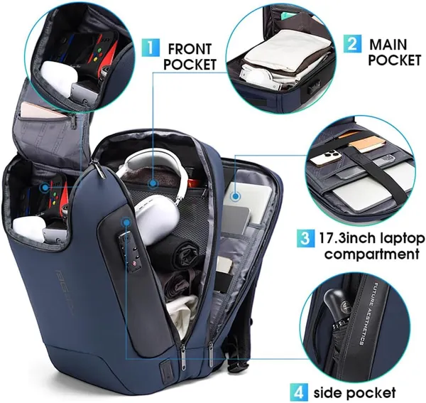 Navy_Blue_Laptop_Backpack_30L_Premium_Polyester_Fits_16In_Laptops_Usb_Charging_Luggage_Sleeve_Numbered_Lock_And_Hidden_Pocket_Water_Resistant_Multipurpose_Laptop_Bag