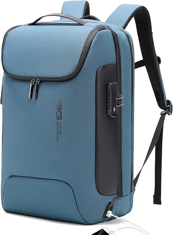 Navy_Blue_Laptop_Backpack_30L_Premium_Polyester_Fits_16In_Laptops_Usb_Charging_Luggage_Sleeve_Numbered_Lock_And_Hidden_Pocket_Water_Resistant_Multipurpose_Laptop_Bag