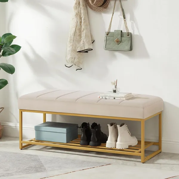 Cream_Wood_Bench_For_Home_Decor