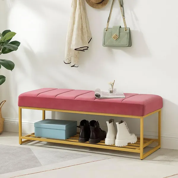 Pink_Wood_Bench_For_Home_Decor