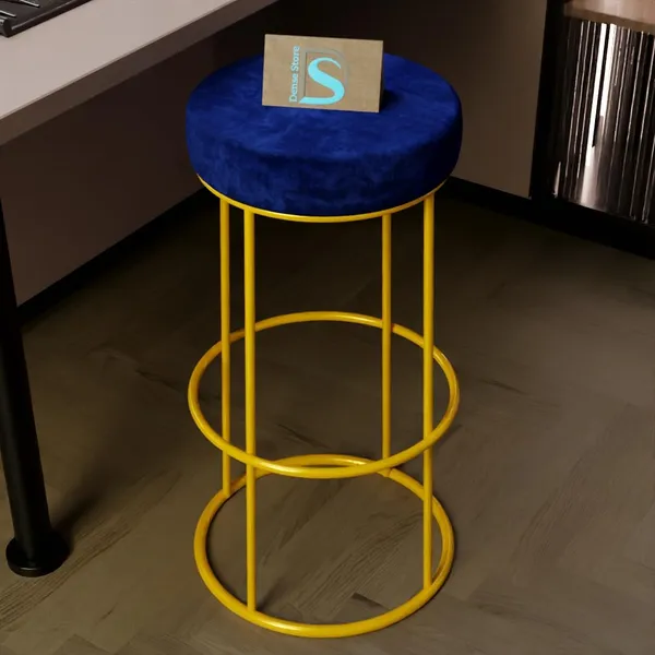 Blue_Metal_Bar_Stool_For_Home_Decor