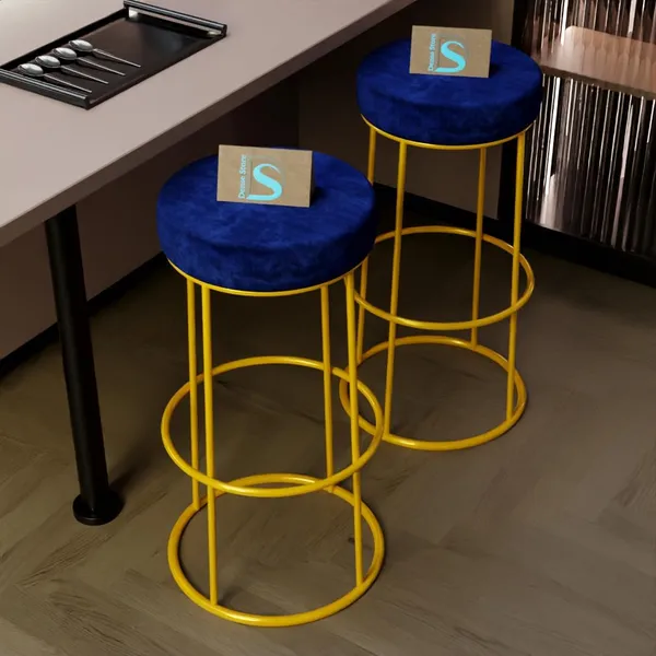 Blue_Metal_Bar_Stool_For_Home_Decor