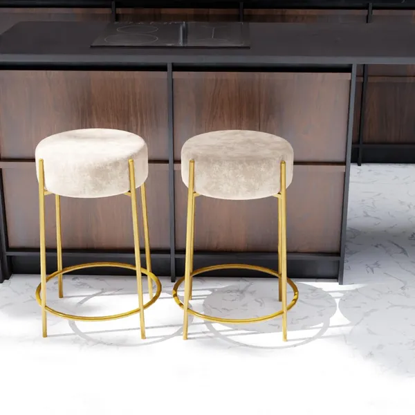 Cream_Metal_Bar_Stool_For_Home_Decor