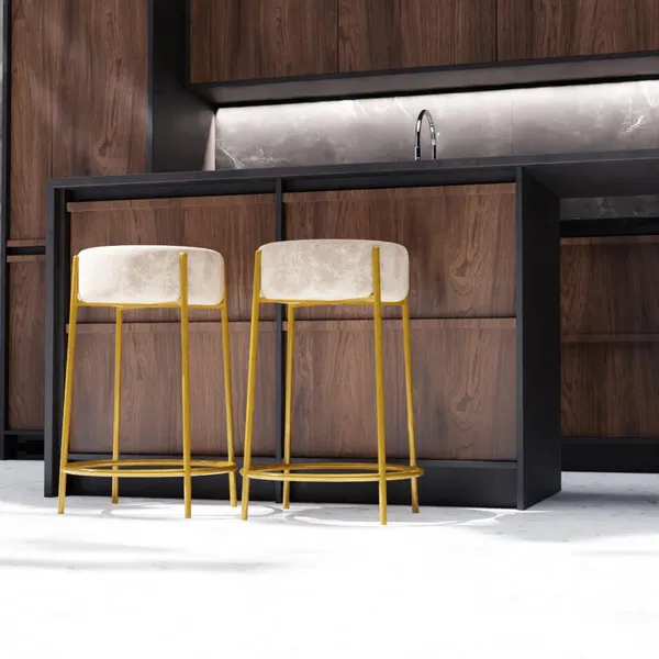 Cream_Metal_Bar_Stool_For_Home_Decor