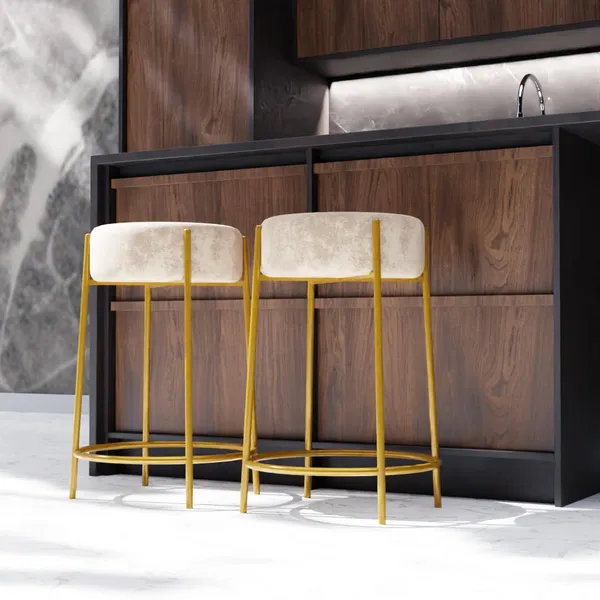 Cream_Metal_Bar_Stool_For_Home_Decor
