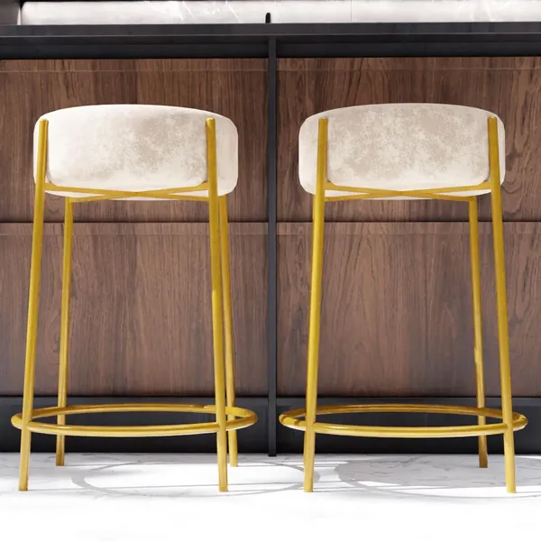 Cream_Metal_Bar_Stool_For_Home_Decor