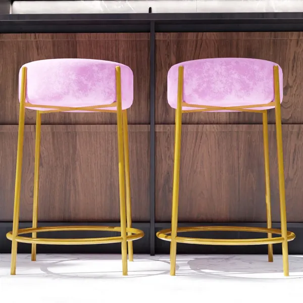 Pink_Metal_Bar_Stool_For_Home_Decor