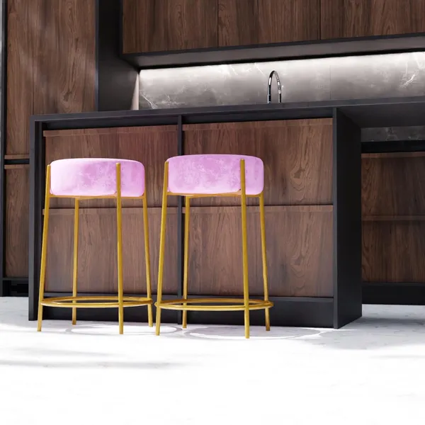 Pink_Metal_Bar_Stool_For_Home_Decor
