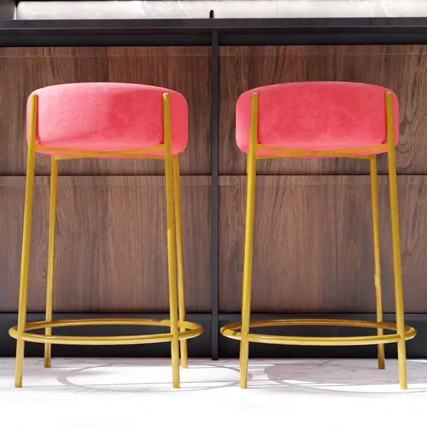 Red_Metal_Bar_Stool_For_Home_Decor