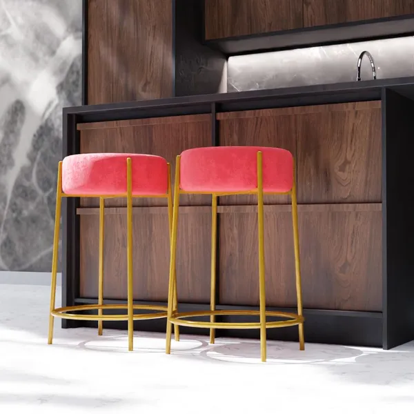 Red_Metal_Bar_Stool_For_Home_Decor