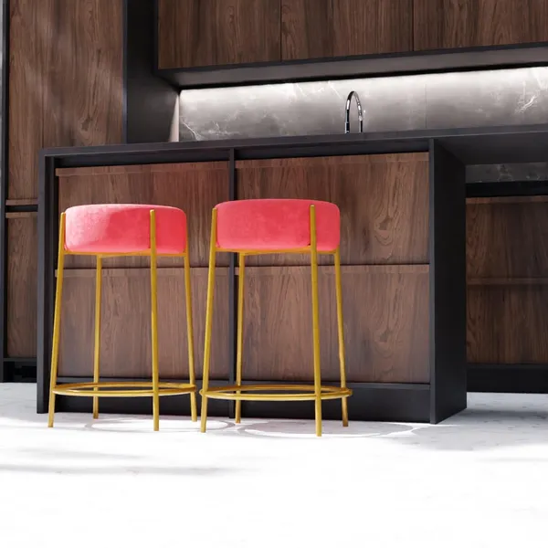 Red_Metal_Bar_Stool_For_Home_Decor