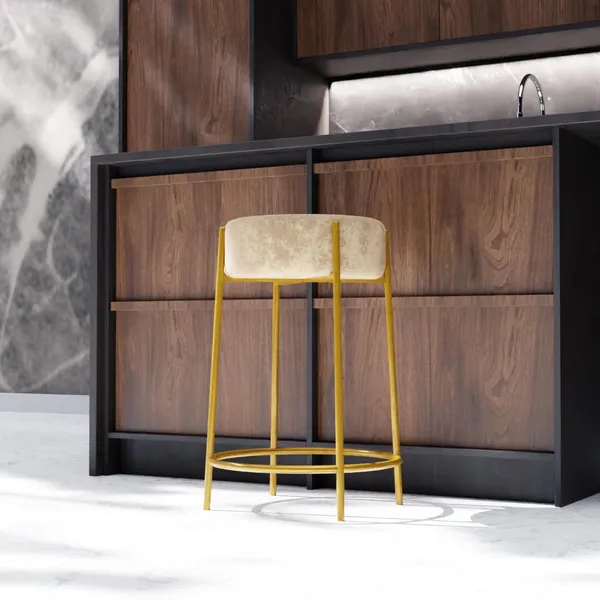 Cream_Metal_Bar_Stool_For_Home_Decor