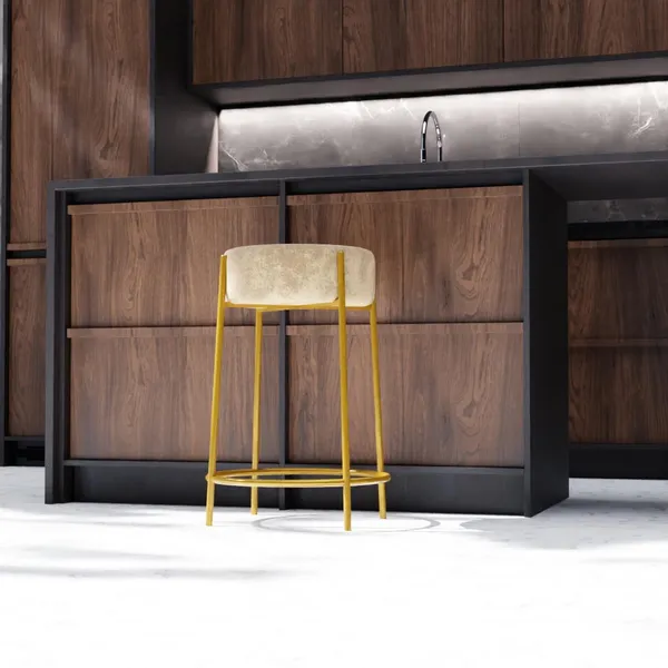Cream_Metal_Bar_Stool_For_Home_Decor