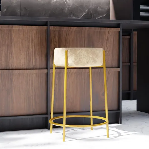 Cream_Metal_Bar_Stool_For_Home_Decor
