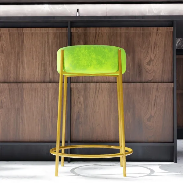 Green_Wood_Bar_Stool_For_Home_Decor