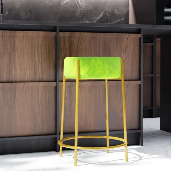 Green_Wood_Bar_Stool_For_Home_Decor