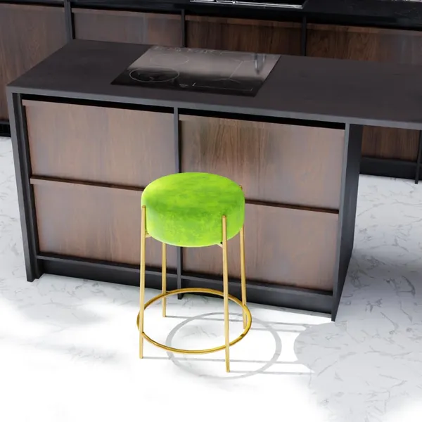 Green_Wood_Bar_Stool_For_Home_Decor