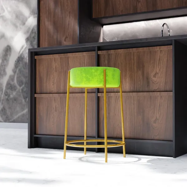 Green_Wood_Bar_Stool_For_Home_Decor