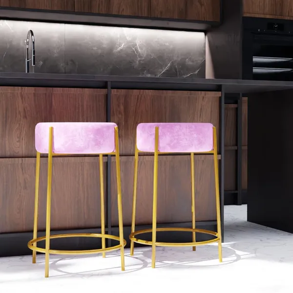 Pink_Metal_Bar_Stool_For_Home_Decor