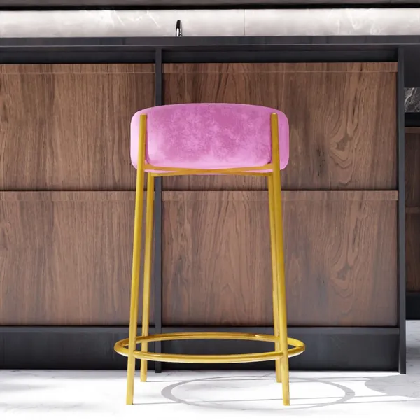 Pink_Metal_Bar_Stool_For_Home_Decor