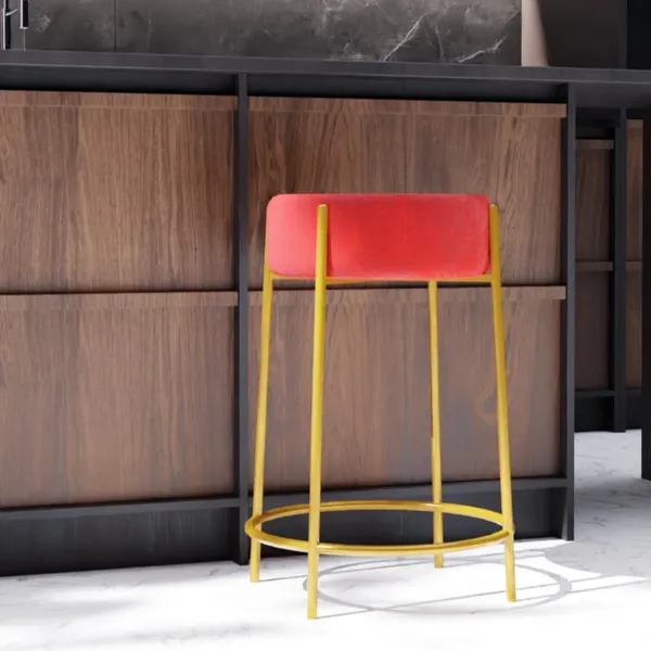 Red_Wood_Bar_Stool_For_Home_Decor