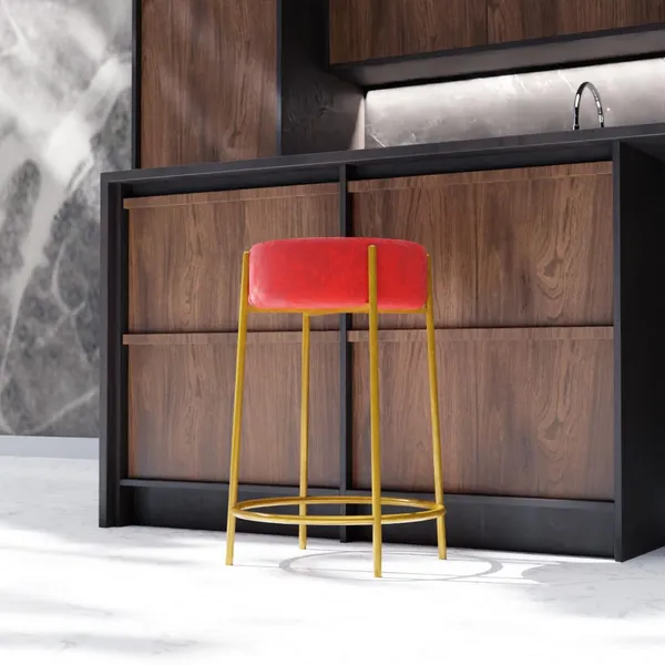 Red_Wood_Bar_Stool_For_Home_Decor