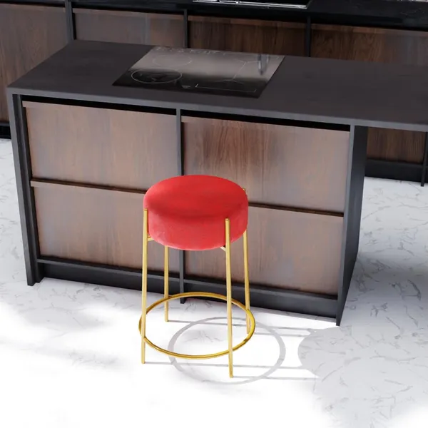 Red_Wood_Bar_Stool_For_Home_Decor