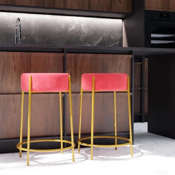 Red_Wood_Bar_Stool_For_Home_Decor