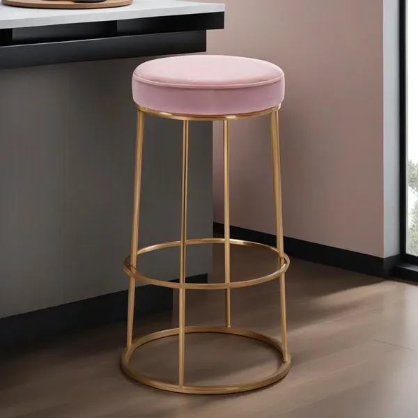 Pink_Metal_Bar_Stool_For_Home_Decor