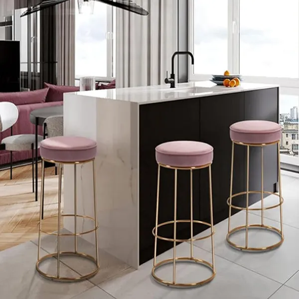 Pink_Metal_Bar_Stool_For_Home_Decor