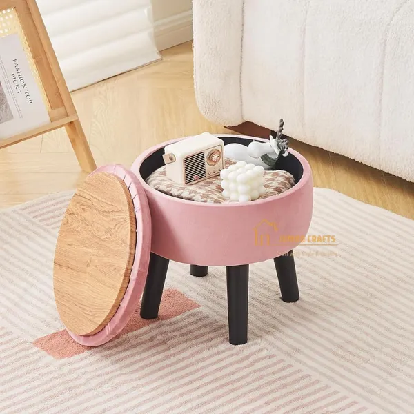 Pink_Wood_Ottoman_For_Home_Decor