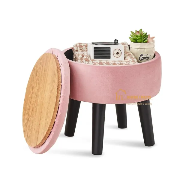 Pink_Wood_Ottoman_For_Home_Decor