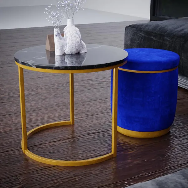 White_Metal_&_Wood_Ottoman_For_Home_Decor