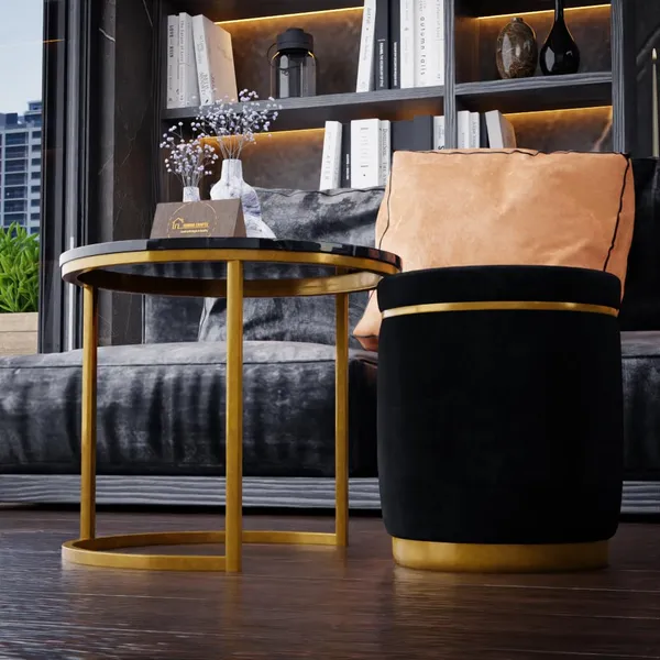 Black_Metal_&_Wood_Ottoman_For_Home_Decor