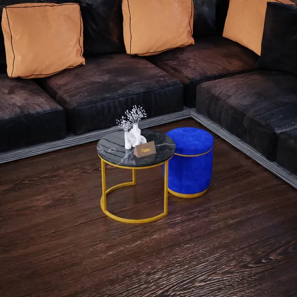 Blue_Metal_&_Wood_Ottoman_For_Home_Decor